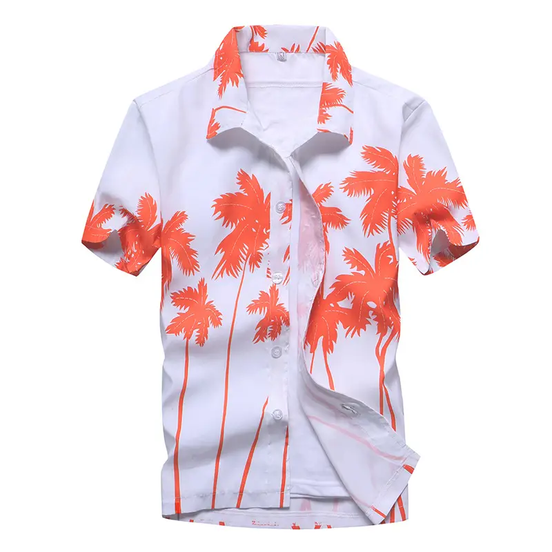 Summer Men Printed Large Size Short Sleeve Shirt - Image 5