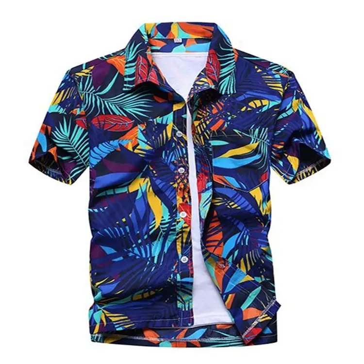 Summer Men Printed Large Size Short Sleeve Shirt - Image 3
