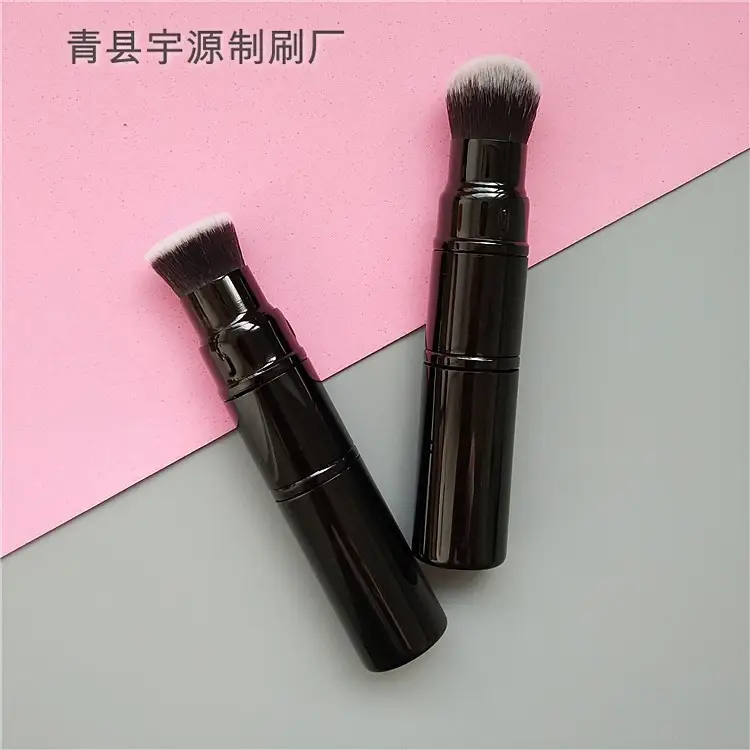 Double Head Retractable Makeup Brush Black