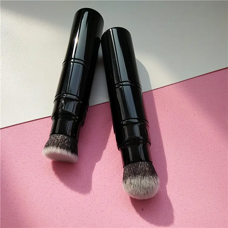 Double Head Retractable Makeup Brush Black