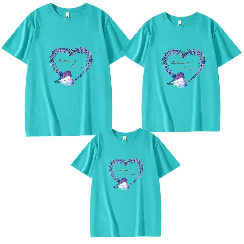 Family of Three Orange Heart Printed T-Shirts for Kids - Image 12