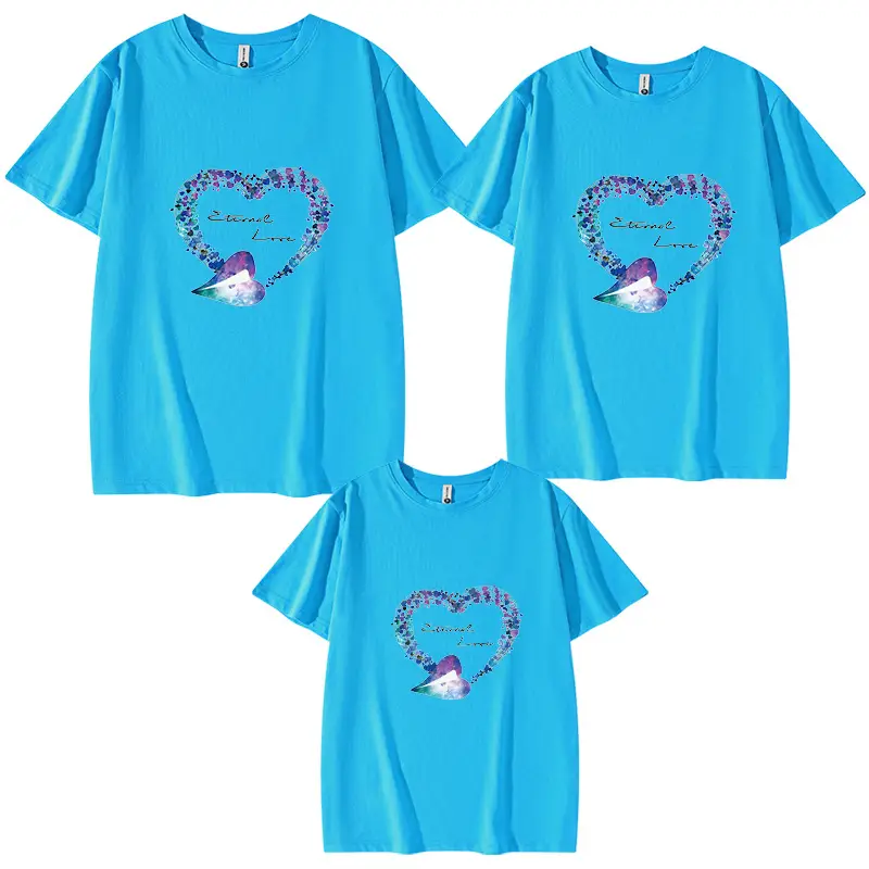 Family of Three Orange Heart Printed T-Shirts for Kids - Image 14