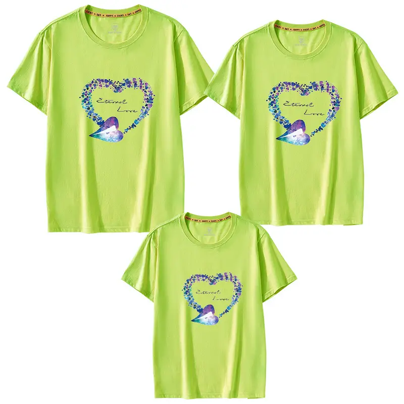 Family of Three Orange Heart Printed T-Shirts for Kids - Image 6