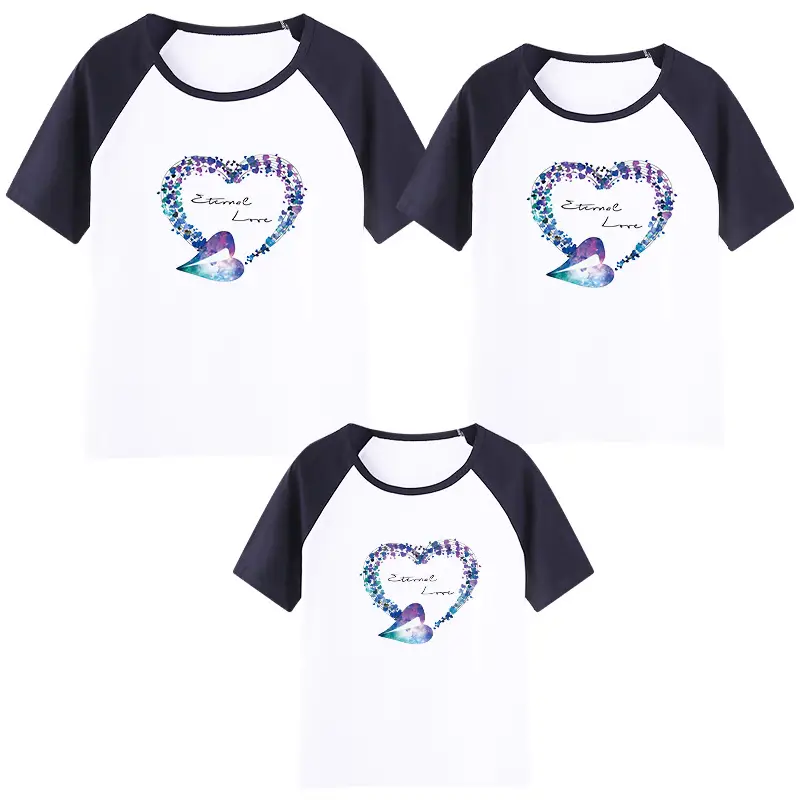 Family of Three Orange Heart Printed T-Shirts for Kids - Image 8