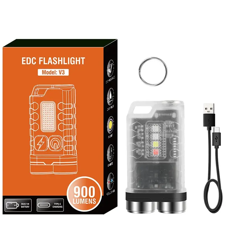900 Lumens Edc Keychain Flashlight V3