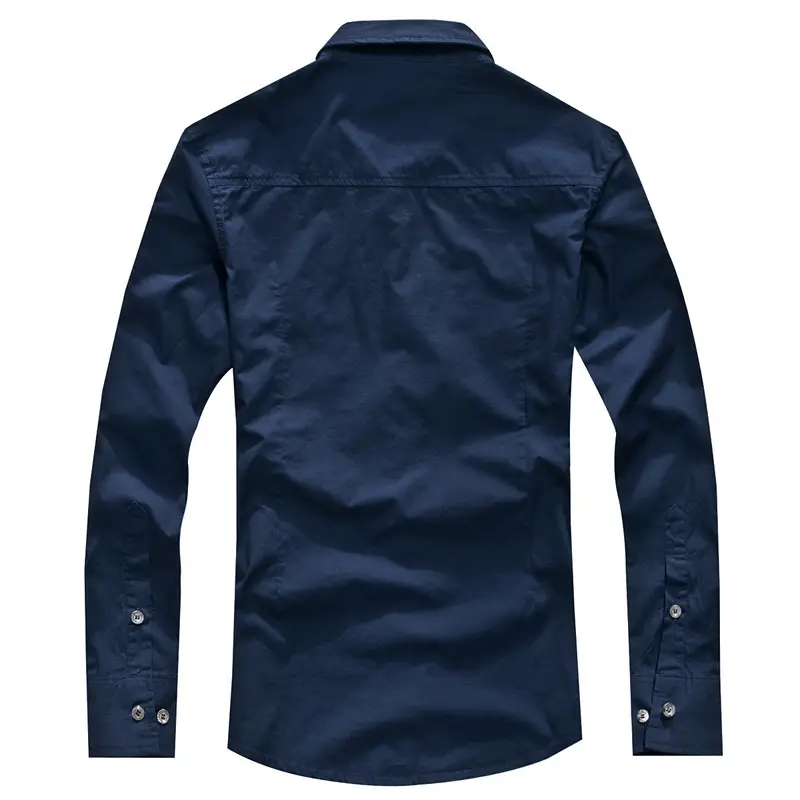 2019 Slim Fit Long Sleeve Men Shirt Black MA1 Large - Image 5