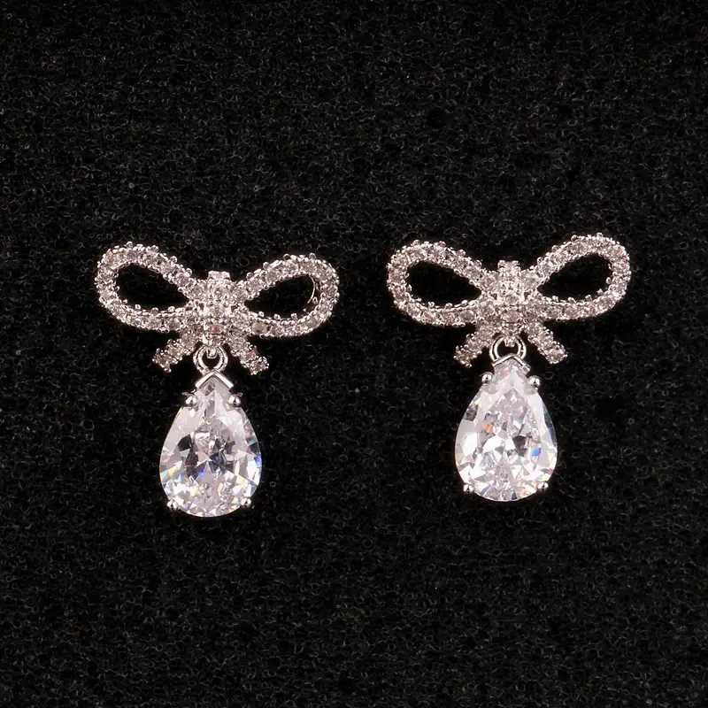 Water Drop Zircon Earrings S925 Sterling Silver — feature 10