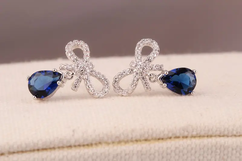 Water Drop Zircon Earrings S925 Sterling Silver — feature 14