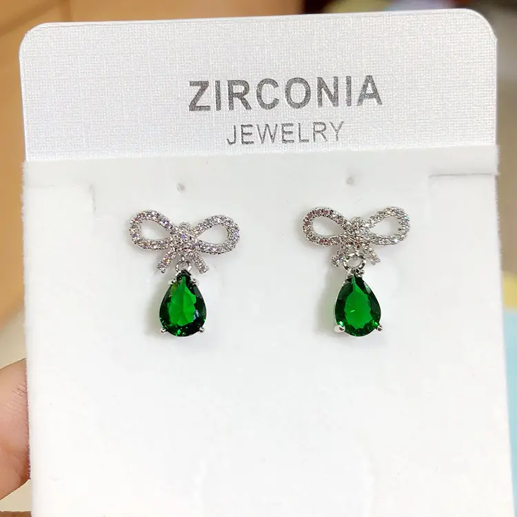 Water Drop Zircon Earrings S925 Sterling Silver — feature 15