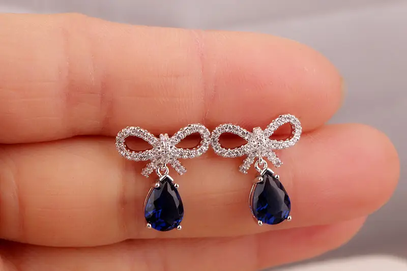 Water Drop Zircon Earrings S925 Sterling Silver — feature 18