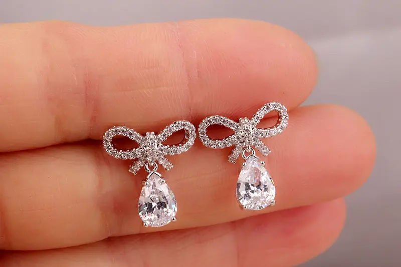 Water Drop Zircon Earrings S925 Sterling Silver — feature 19