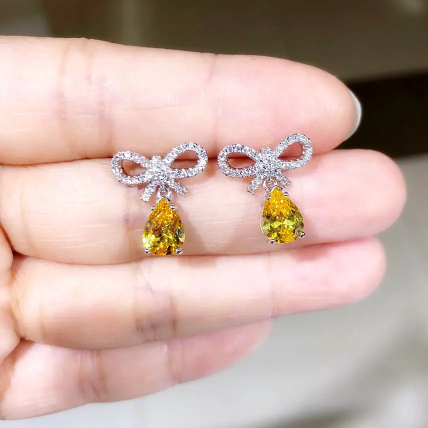 Water Drop Zircon Earrings S925 Sterling Silver — feature 20