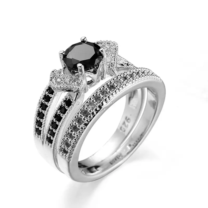 White Zircon Engagement Crown Bracelet Set - Image 4