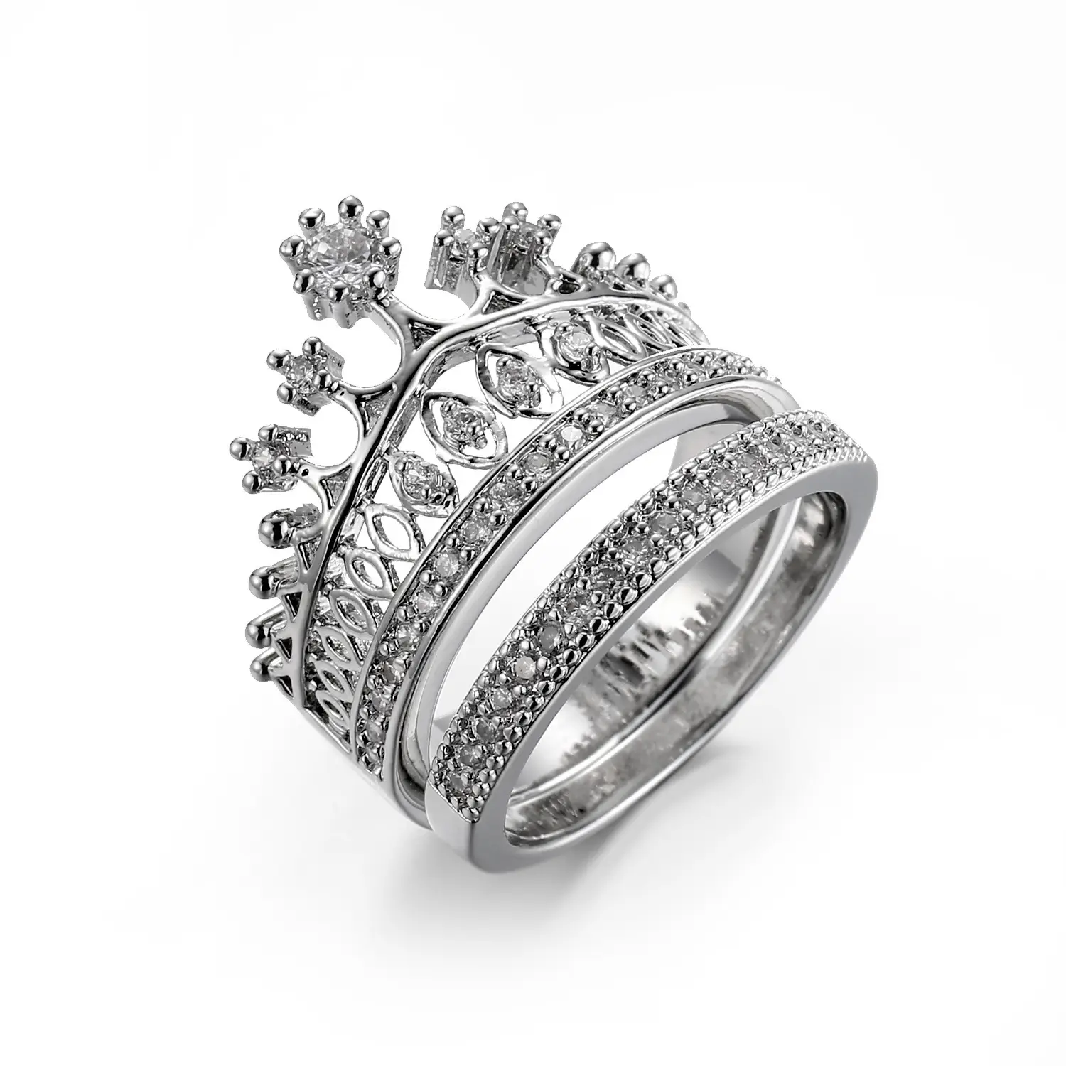 White Zircon Engagement Crown Bracelet Set - Image 5