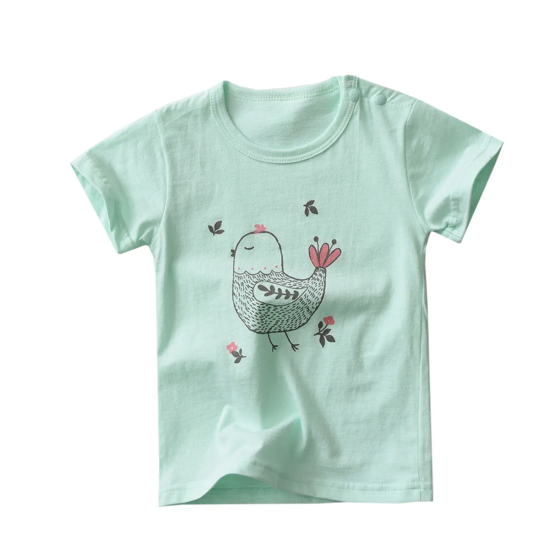 Cute Cartoon Baby T-Shirt Mint Green for Boys Girls - Image 12