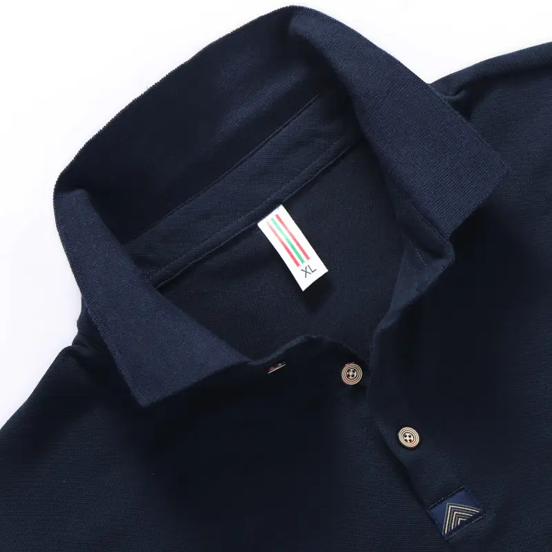 Men's Short Sleeve Polo Shirt Grey Solid Color - Image 5