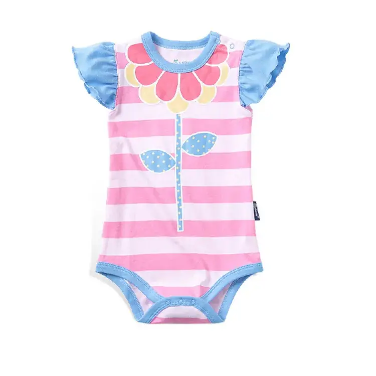 Baby Cotton Jumpsuit Pink Triangle Design