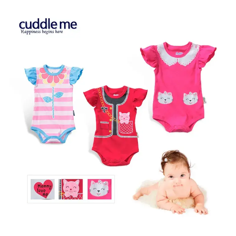 Baby Cotton Jumpsuit Pink Triangle Design