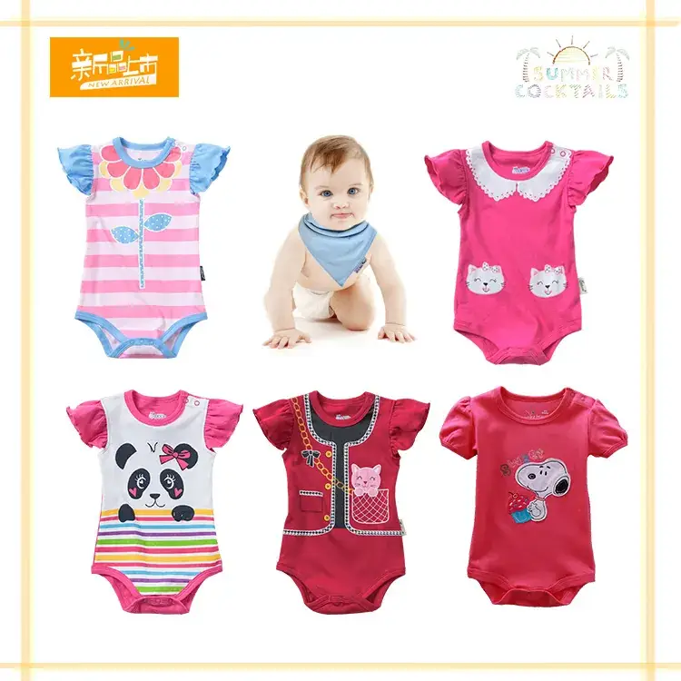 Baby Cotton Jumpsuit Pink Triangle Design