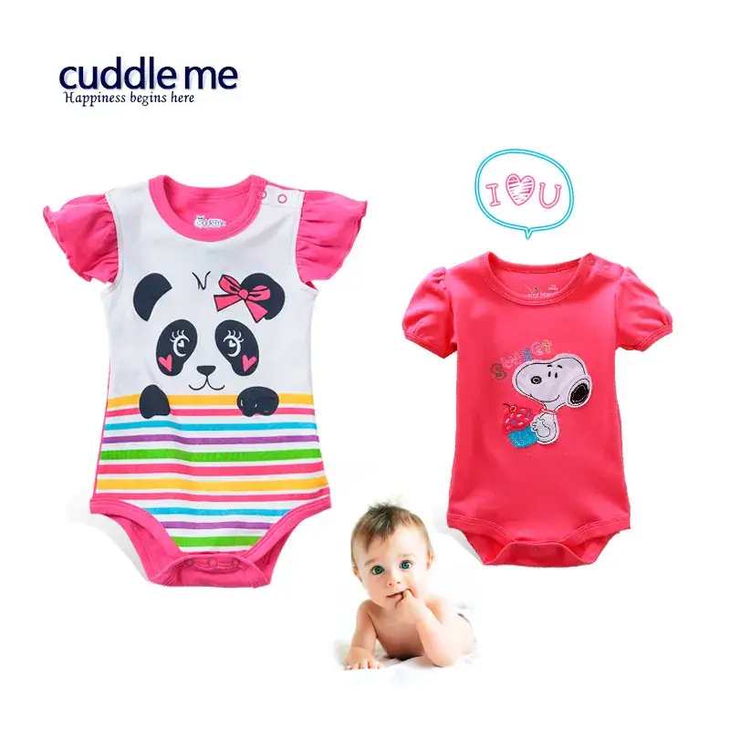 Baby Cotton Jumpsuit Pink Triangle Design