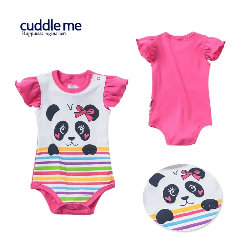 Baby Cotton Jumpsuit Pink Triangle Design