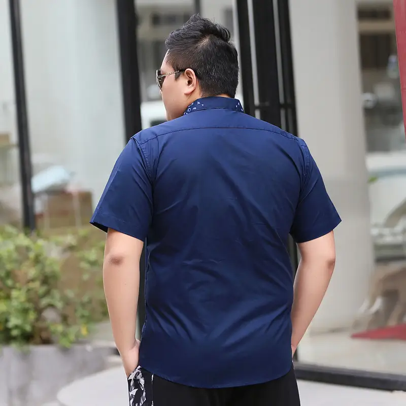 Bi Meng Men Shirt Cotton Extra Large Blue - Image 3