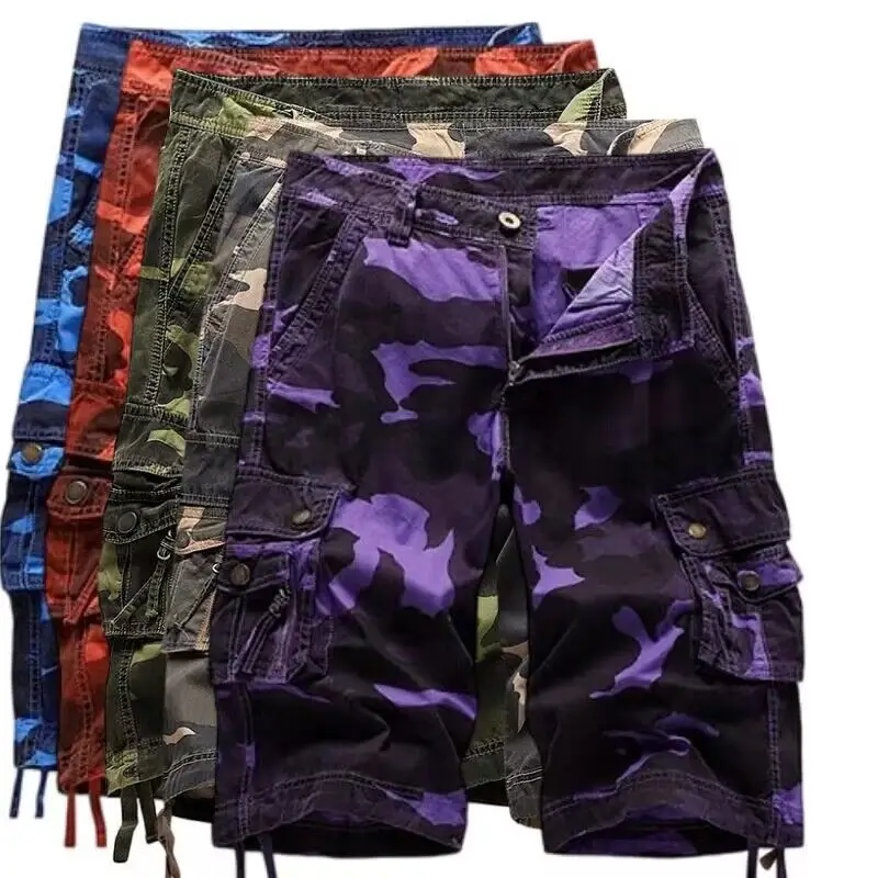 Men Camouflage 5-Pocket Cargo Pants Large