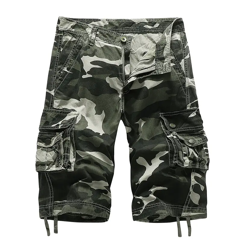 Men Camouflage 5-Pocket Cargo Pants Large