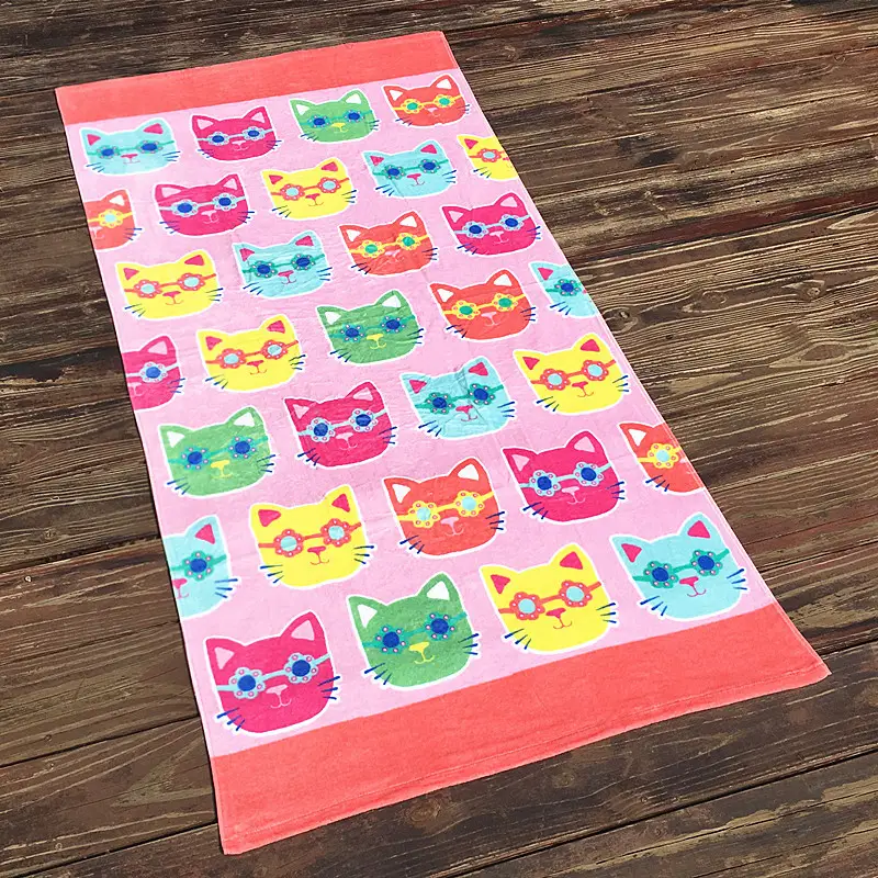 Pure Cotton Cartoon Beach Towel for Girls Large Size — feature 36