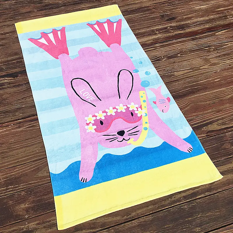 Pure Cotton Cartoon Beach Towel for Girls Large Size — feature 42