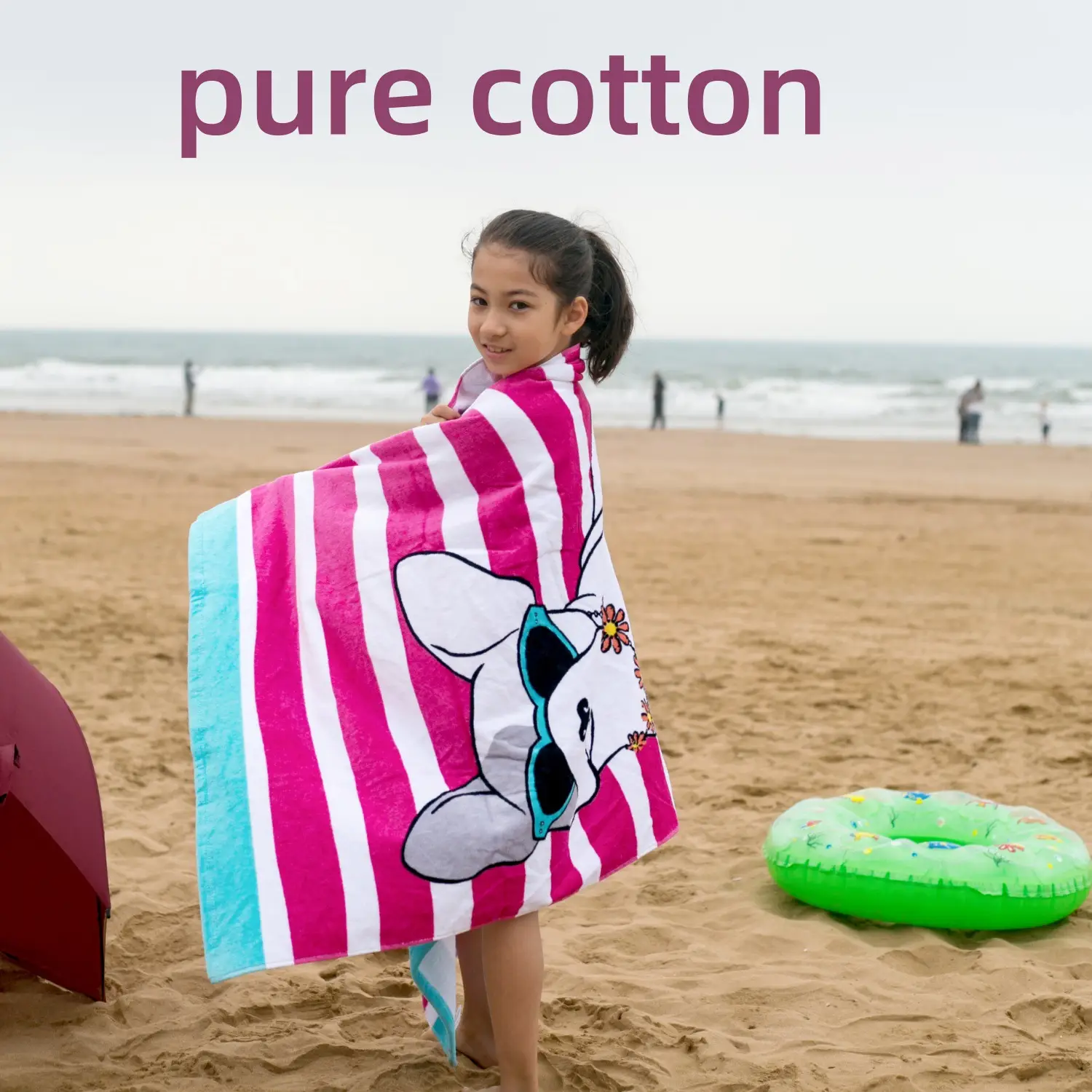 Pure Cotton Cartoon Beach Towel for Girls Large Size - Image 15