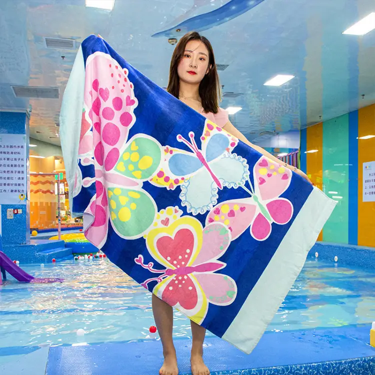 Pure Cotton Cartoon Beach Towel for Girls Large Size - Image 10