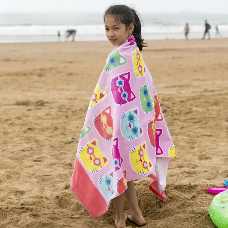 Pure Cotton Cartoon Beach Towel for Girls Large Size - Image 11