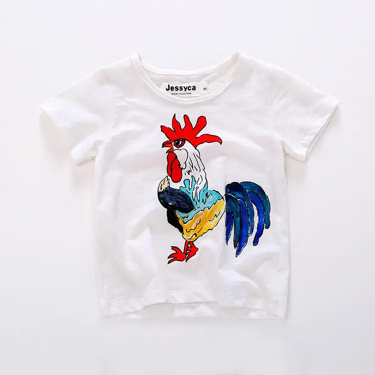 White Cotton T-Shirt for Boys Girls Round Neck - Image 2