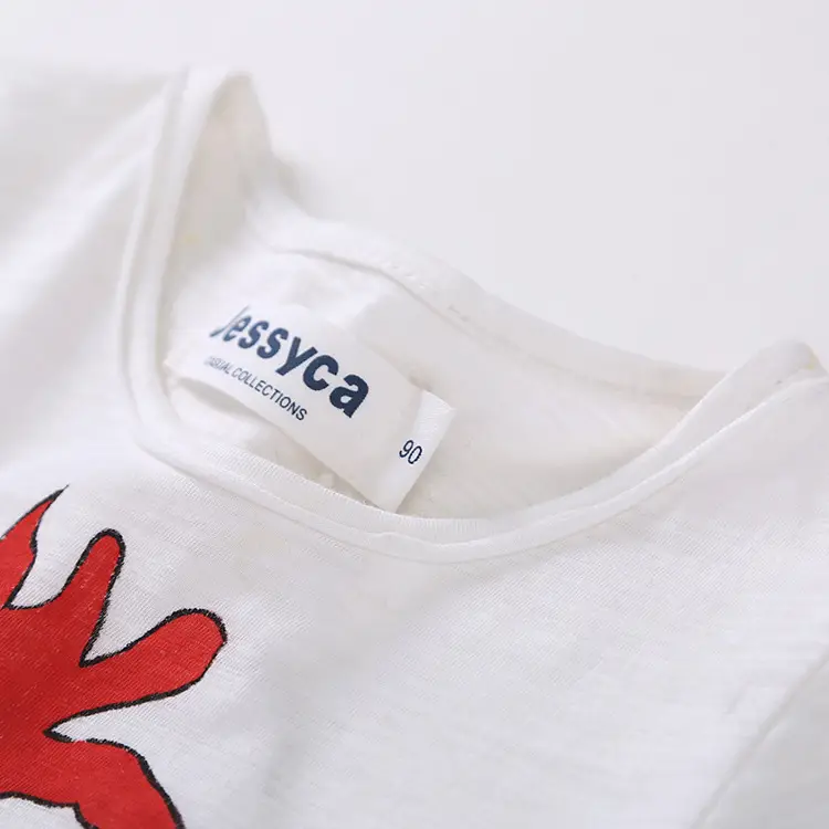 White Cotton T-Shirt for Boys Girls Round Neck - Image 4