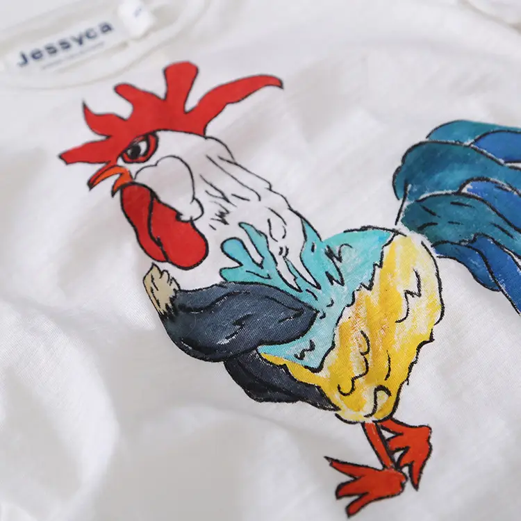 White Cotton T-Shirt for Boys Girls Round Neck - Image 5