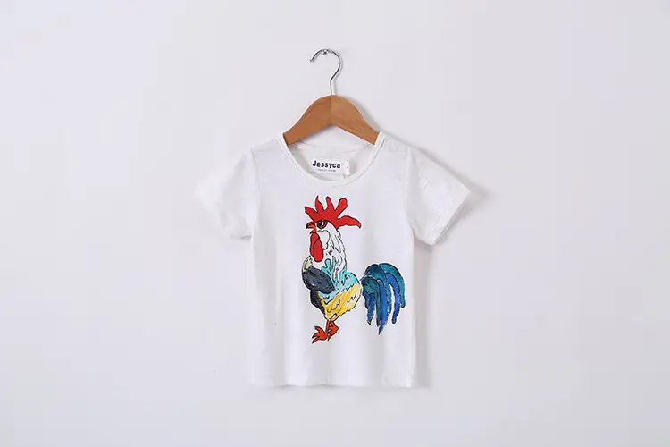 White Cotton T-Shirt for Boys Girls Round Neck — feature 2