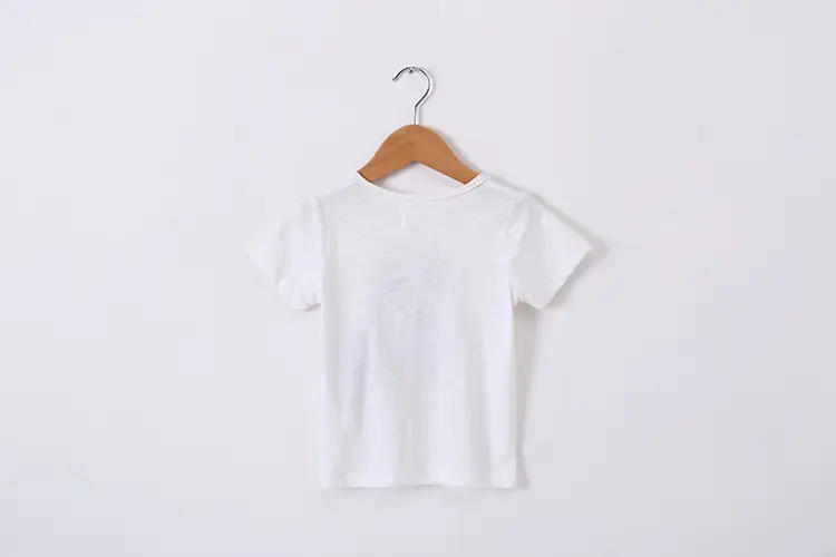 White Cotton T-Shirt for Boys Girls Round Neck — feature 3