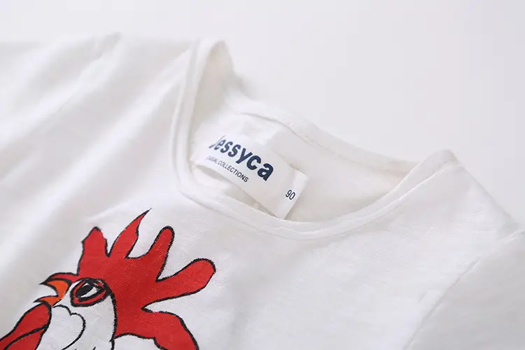 White Cotton T-Shirt for Boys Girls Round Neck — feature 7