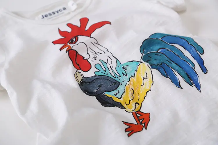 White Cotton T-Shirt for Boys Girls Round Neck — feature 8