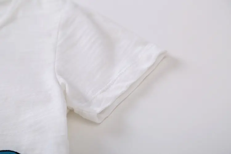 White Cotton T-Shirt for Boys Girls Round Neck — feature 9