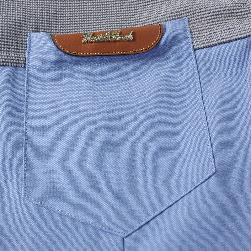 Men 2025 Summer Slim Fit Half Sleeve Shirt Blue Gray