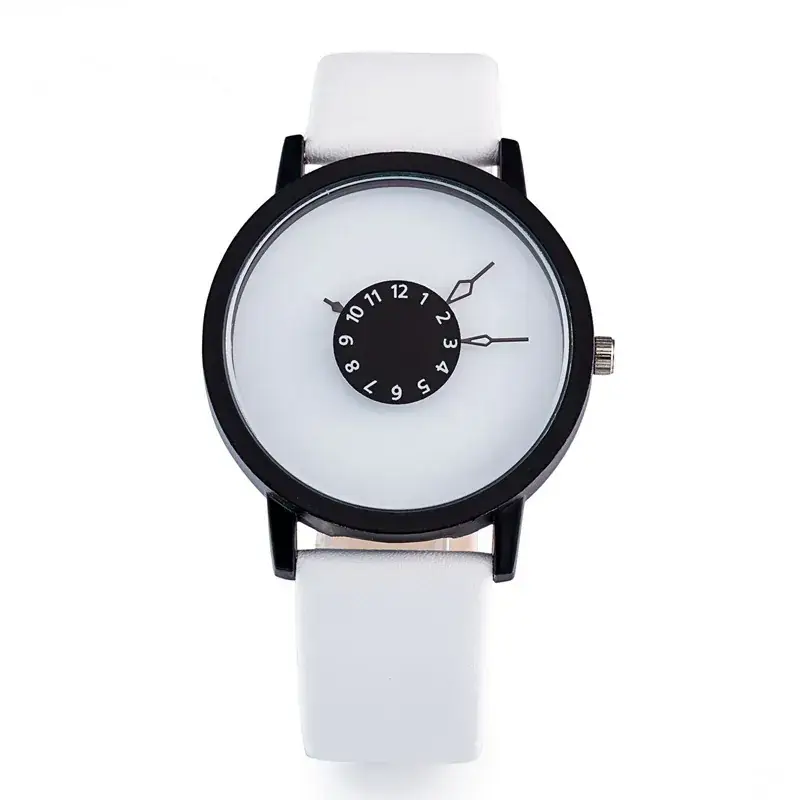 White Silicone Couple Watch with Inverted Pointer Design - Image 6