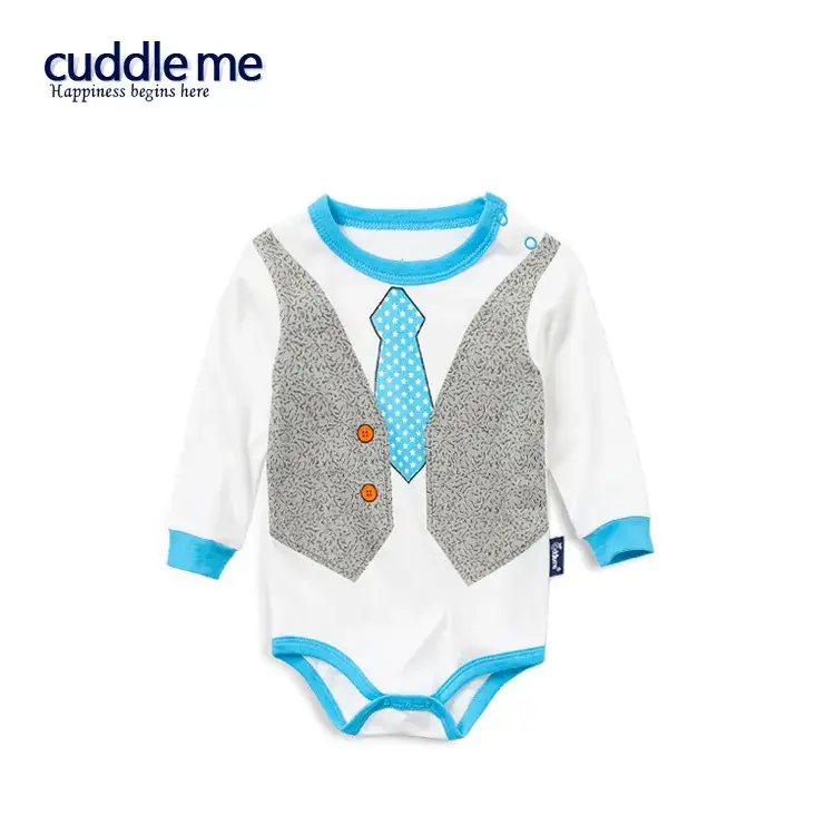 Baby Wrap Fart Long Sleeve Coat Blue White Newborn Suit