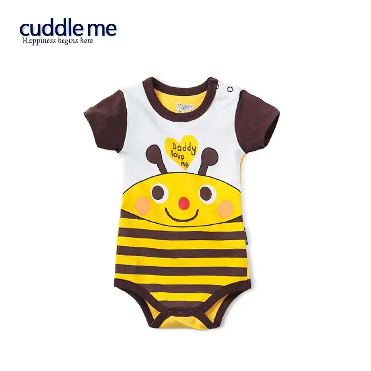 Cute Baby Shorts Set Cotton Yellow White Cartoon Duck