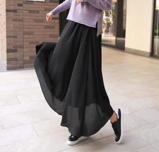 2023 Fake Leggings Modal Spliced Chiffon Skirt Plus Size Nine Point Dance Pants - Image 4