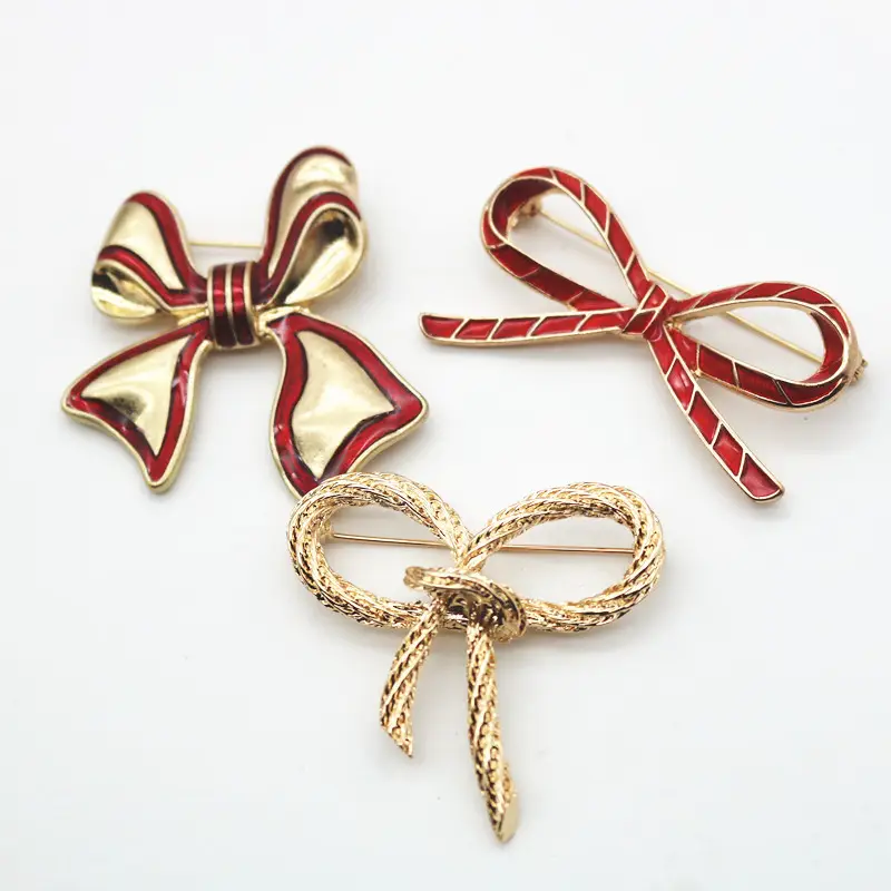 Gold 3D Bow Corsage with Pearl Embellishment