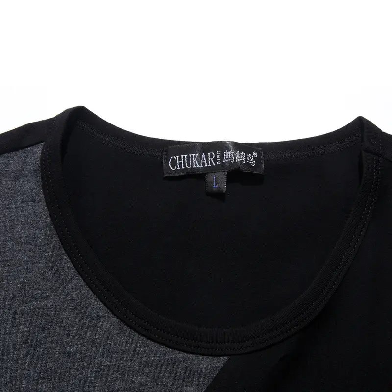 Korean Slim Fit Cotton T-Shirt Black 6015 - Image 4