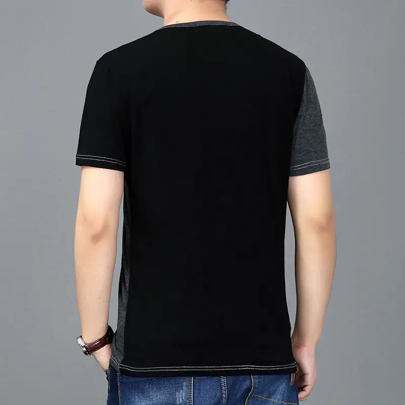 Men Black Cotton Round Neck Short Sleeve T-Shirt - Image 3