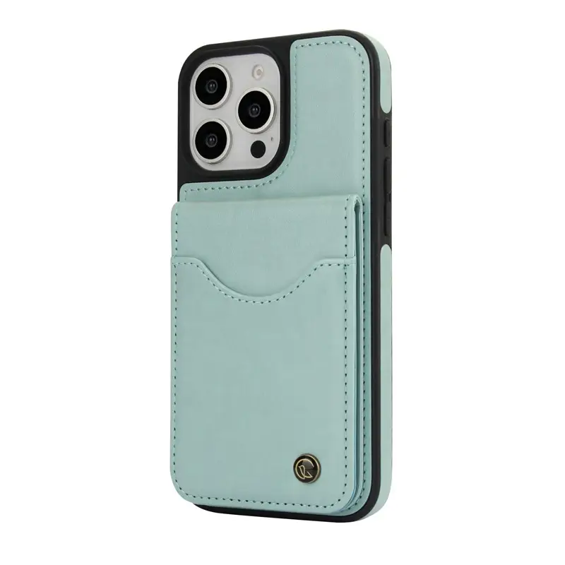 Light Blue iPhone 16 Pro Max Flip Card Holder Case - Image 6